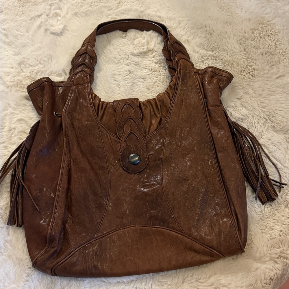 Junior Drake Brown Leather Hobo Bag View 2